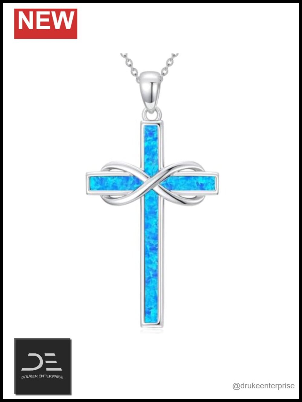Women's Sterling Silver Infinity Cross Pendant Necklace Religious Jewelry